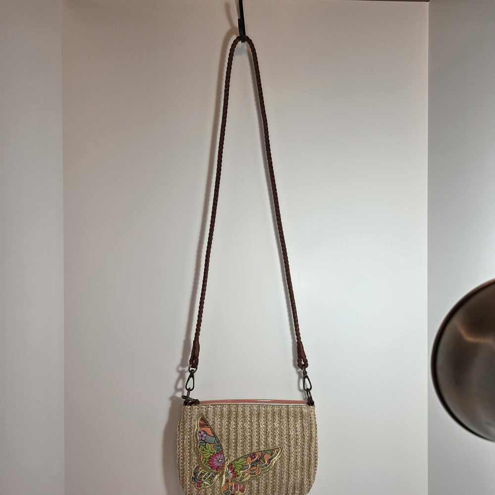 Sakroots Floral Butterfly Woven Crossbody Bag - Picture 8 of 12